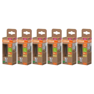 Produktbild von Osram LED LSSPCLB40 – 2.2W E14, 2700K Warmweiß, 6er-Pack