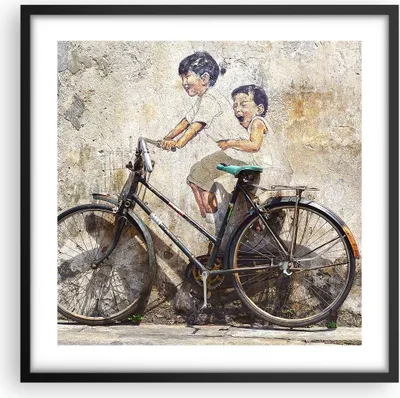 Produktbild von Gerahmtes Poster - Schwarzer Rahmen - Graffiti modern - 50x50 cm - Wand Bild - Wanddeko - Wandbilder - Kunstposter - Wandposter - Bilderrahmen - Bilder - Kunstdruck - Wandbild - P2BAC50x50-3617
