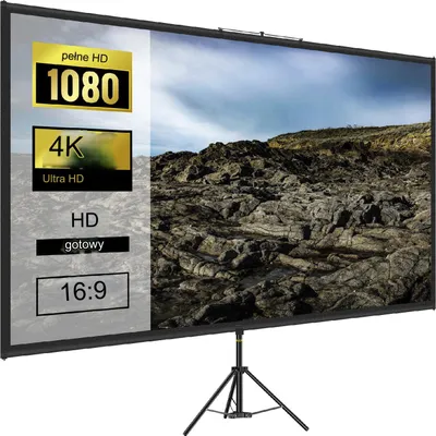Zdjęcie produktu dla Ekran projekcyjny do projektora na statywie 90 cali 16:9 4K HD