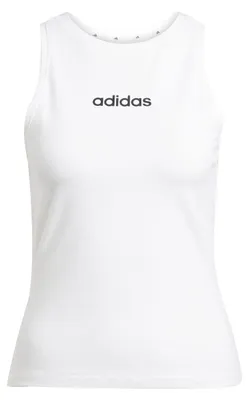 Produktbild von Adidas Damen Essentials LINEAR Slim Baumwolle Tank, White/Black, XS