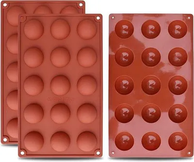 Obrázek produktu pro Silikonová forma na pečení s 15 důlky, malá, 3dílná, na čokoládu, dorty, želé, pěny