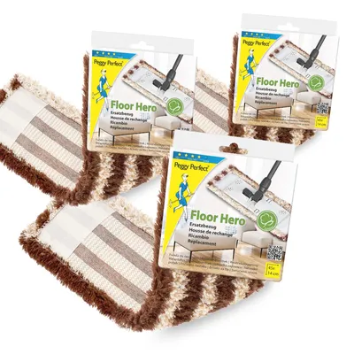 Produktbild von 3x Wischmopp Bodenreiniger Bodenwischer Ersatzbezug Floor Hero Parkett Laminat