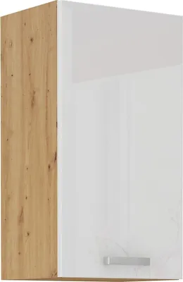 Produktbild von Hängeschrank 40 cm Eiche Artisan + Weiß Hochglanz Küchenzeile Küchenblock Küche