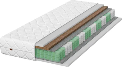 Produktbild von Matratze 180x200 Taschenfederkernmatratze Prestige Kokos 26 cm komfortabel mit Bezug H4 H5 beidseitig, antiallergisch mit Kokos, hart.