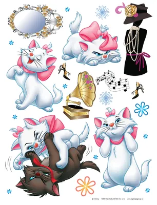Immagine prodotto di Murale Disney Aristogatti azzurro, bianco e rosa - 600104 - 65 x 85 cm