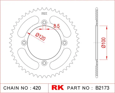 Immagine prodotto di Pignone RK "2173" 420, acciaio 50 denti