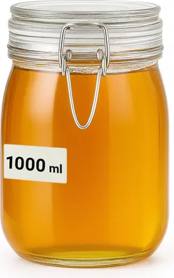 Obrázek produktu pro Skleněná Nádoba s Klipovým Uzávěrem 1000 ml – Vzduchotěsná Dóza na Potraviny, Zavařeniny a Stylové Uskladnění