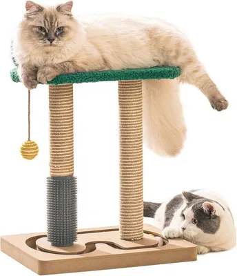 Productafbeelding van Famanu katten speelgoed, 3-in-1 speelbaan met ballen en een krabelement - 40 x 45 cm
