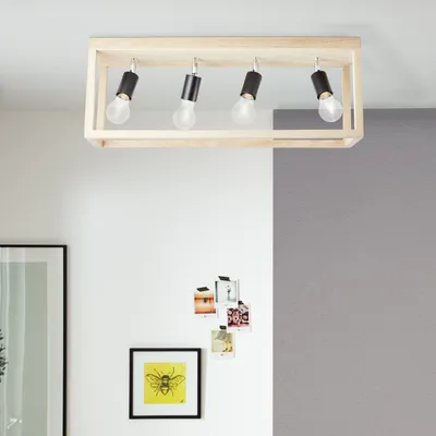 Produktbild von BRILLIANT Nerea Deckenleuchte 4flg eiche geölt 99439/35