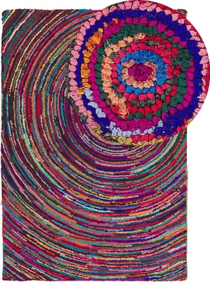 Produktbild von BELIANI Teppich Bunt 140 x 200 cm Hochflor Handgewebt Abstrakt Rechteckig Modern