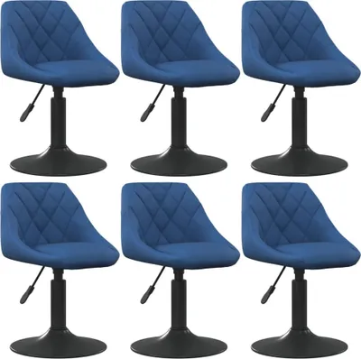 Image de Chaises pivotantes à manger lot de 6 bleu velours
