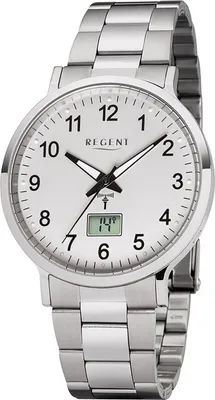 Produktbild von Regent Metall Herren Uhr FR-248 Analog-Digital Armbanduhr silber Funkuhr D2URFR248