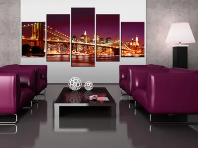 Produktbild von Akustikbild Stadt 200x100 cm Bilder Akustikschaum Hochleistungsschallabsorber Schallschutz Leinwand 5 tlg Wandbild Raumakustik Schalldämmung 9020100