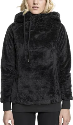 Produktbild von Urban Classics Kapuzenpullover Damen Ladies Long Teddy Hoodie schwarz M
