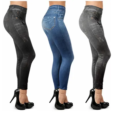 Produktbild von ShopINess Slim Jeggings Slim Damen-Jeggings aus Stretch-Jeans Blau, Grau, Schwar