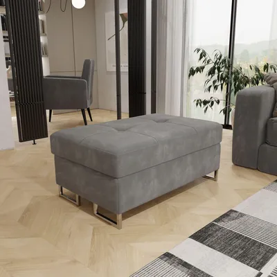 Produktbild von Masseno Polsterhocker BARLET Pouf Grau 100x60 cm