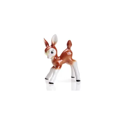 Produktbild von Bambi Porzellanfigur groß, 17 cm, braun lackiert, handgefertigt