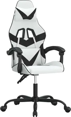 Produktbild von Gaming-Stuhl Drehbar Weiß und Schwarz Kunstleder