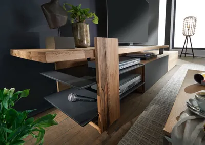 Produktbild von MASSIVMOEBEL24 TV-Regal Wild-/Zerreiche 160x50x53 natur geölt FRANKFURT #110