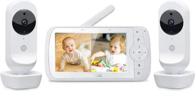 Obrázek produktu pro Motorola Nursery Baby Monitor VM35-2 5palcová rozdělená obrazovka bílá 2 kamery noční vidění integrovaný mikrofon