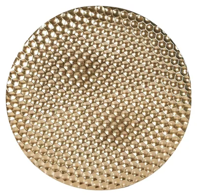 Produktbild von Runde Wanddekoration aus Metall in Gold, einteilig, handgefertigt, modern