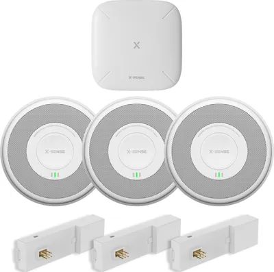 Produktbild von X-Sense XS0F-PMA Rauchmelder 230V Set mit RF-Modul & SBS50 Basisstation – Smart Home – WLAN – 10 Jahre Batterie – NEN2555
