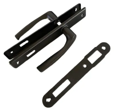 Imagen del producto de Manija de puerta Nati pintada en negro 90 mm con llave