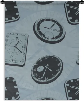 Produktbild von MuchoWow® Wandteppich Wandbehang Uhr - Muster - Vintage 60x80 cm Tapisserie Dekoration Wandtuch - Decke - Wandtücher - Wohne