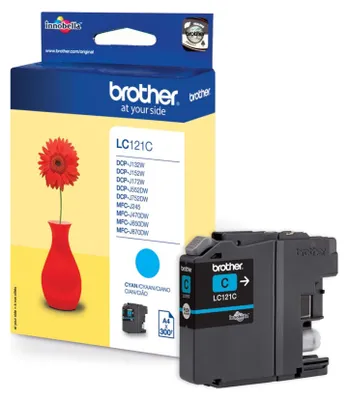 Produktbild von Brother LC121C, Cyan, 1 Stück(e), 300 Seiten, Einzelpackung