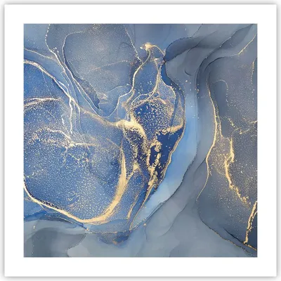 Produktbild von Poster - Poster ohne Rahmen - Gold Blau Farbe - 50x50 cm - Wand Bild - Wanddeko - Wandbilder - Kunstposter - Wandposter - Bilder - Kunstdruck - Wanddekoration - Wandbild - P2XAC50x50-5029