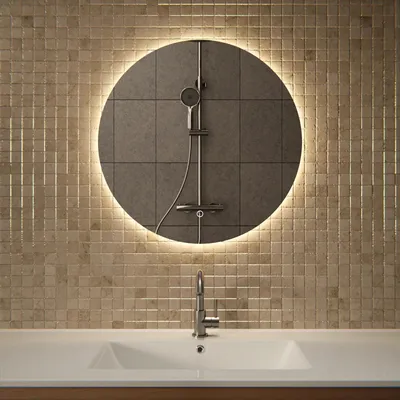 Image de Mirlux Miroir de salle de bain avec éclairage & chauffage - miroir mural rond - miroir de douche anti-condensation - miroir de maquillage éclairage LED