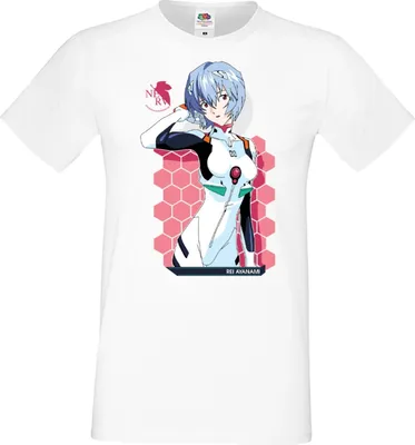 Immagine prodotto di Maglietta da uomo Anime Manga Neon Anime Genesis Manga Evangelion Rei Ayanami 02 Rei Neon, Man S , Blanc