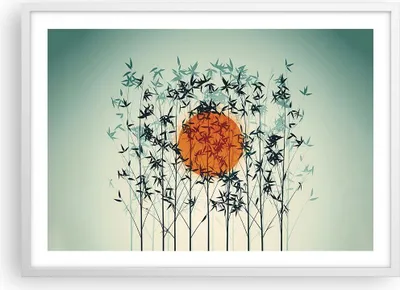 Produktbild von Gerahmtes Poster - Weißer Rahmen - Westen Sonne Gras - 70x50 cm - Wand Bild - Wanddeko - Wandbilder - Kunstposter - Wandposter - Bilderrahmen - Bilder - Kunstdruck - Wanddekoration - P2WAA70x50-5104