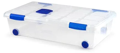 Produktbild von Solidchoice – Transparente Aufbewahrungsbox mit Deckel und Rollen