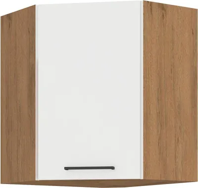 Immagine prodotto di Armadietto superiore ad angolo VANYA - 60x60 cm, bianco / rovere lancelot