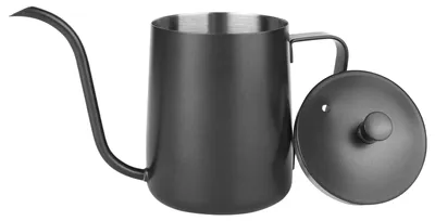Mini-Gießkanne 350 ml Edelstahl, lange Auslauf, schwarz