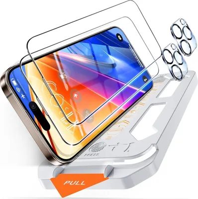 Produktbild von 2x iPhone 16 Pro Max Panzerglas Schutzfolie 9H+ Härte 6,9 Zoll Transparent