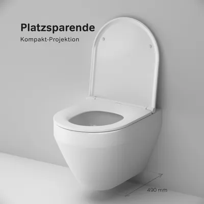 Produktbild von AM.PM Design Hänge-WC spülrandlos Aquaspin Toilette inkl. WC Sitz mit Softclose Absenkautomatik