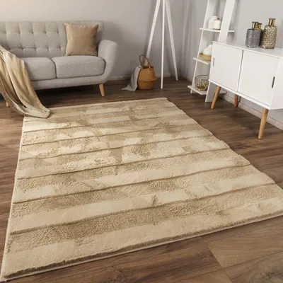 Produktbild von Teppich Bubble Wohnzimmer Schlafzimmer Hochflor Fell Geometrisches Design 3D Grösse 120x160 cm