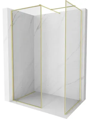 Obrázek produktu pro Mexen Kioto-F sprchová stěna Walk-in s rámem 105 x 80 cm, průhledná 8 mm, zlatá kartáčovaná - 800-105-202-04-55-080