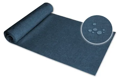 Produktbild von Tischläufer 40x100 cm blau Leinenoptik beschichtet Lotuseffekt Tischband Mitteldecke