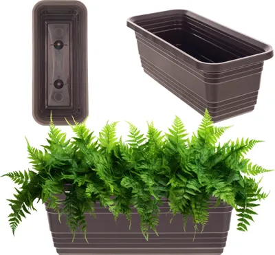Produktbild von KADAX Balkon Blumenkasten Blumentopf 40cm Mokka Blumenkasten