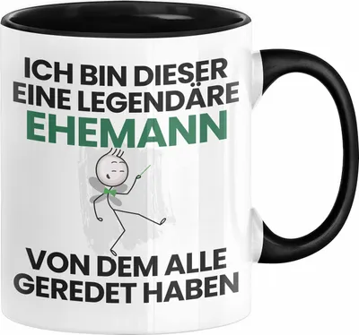 Produktbild von Ehemann Geschenk Tasse Lustige Geschenkidee Geburtstag für Ehemann Ich Bin Dieser Legendäre Ehemann Von Dem Alle Geredet Haben Kaffee-Becher (Schwarz)
