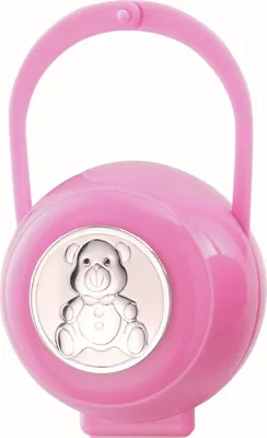 Produktbild von Schnullerhalter in Form eines rosa Teddybären