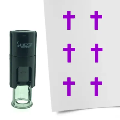 Obrázok produktu pre Známka CombiCraft Cross / Christianity 10 mm okrúhla - fialový atrament