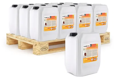 Produktbild von 24x 20 L FLAMBIOL® Bioethanol 96,6% Premium für Ethanolkamin in Kanistern