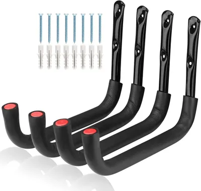 Immagine prodotto di Gancio da garage, acciaio inossidabile, nero, lunghezza 39,5 cm, ideale per garage