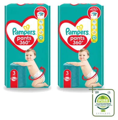Zdjęcie produktu dla 2 sztuki pieluchomajtki Pampers, rozmiar 3, dla dzieci ważących 6-10 kg - opakowanie zbiorcze
