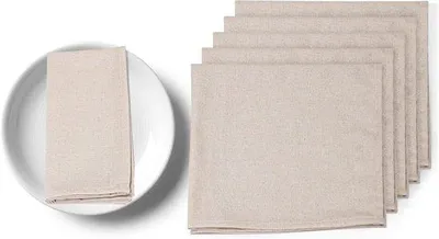 Produktbild von Servietten 6 Stück wiederverwendbar 40 cm beige - elegante Tischdekoration