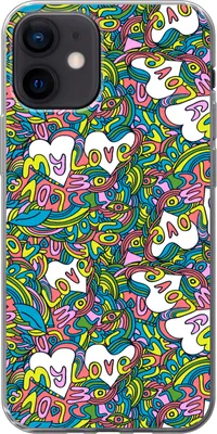 Produktbild von MuchoWow® Handyhülle Schutzhülle Hülle für Telefoonhoesje iPhone 12 Mädchen - Liebe - Muster - Liebe - Kinder - Kinder Silikon Softcase Handy Hülle - Schutzhülle